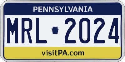PA license plate MRL2024
