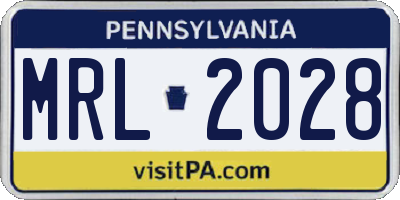 PA license plate MRL2028