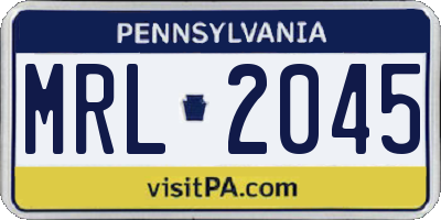 PA license plate MRL2045