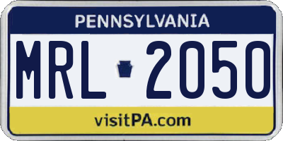 PA license plate MRL2050