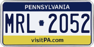 PA license plate MRL2052