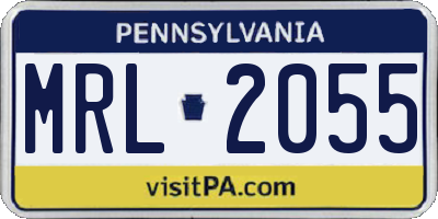 PA license plate MRL2055