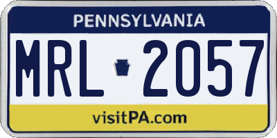 PA license plate MRL2057