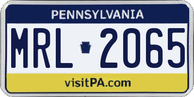 PA license plate MRL2065