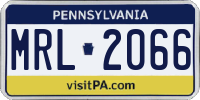 PA license plate MRL2066