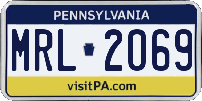 PA license plate MRL2069