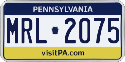 PA license plate MRL2075