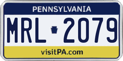 PA license plate MRL2079