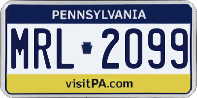 PA license plate MRL2099