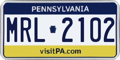 PA license plate MRL2102