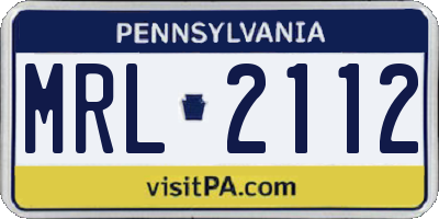 PA license plate MRL2112