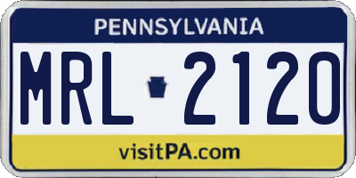 PA license plate MRL2120