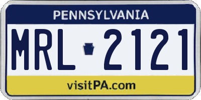 PA license plate MRL2121