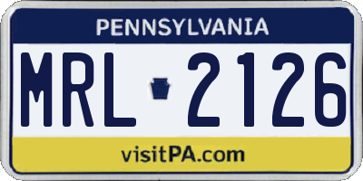 PA license plate MRL2126