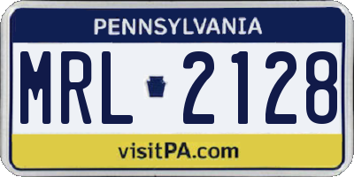 PA license plate MRL2128