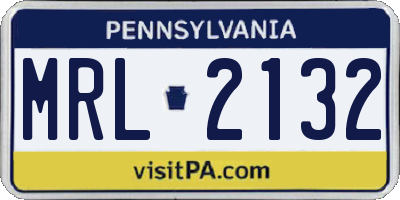 PA license plate MRL2132