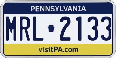 PA license plate MRL2133
