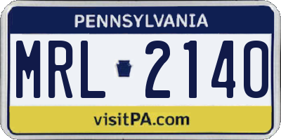 PA license plate MRL2140