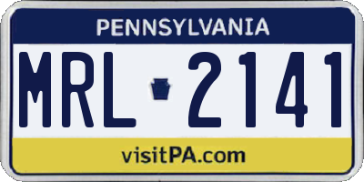 PA license plate MRL2141
