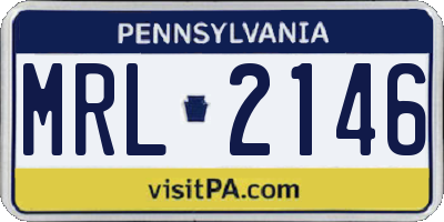 PA license plate MRL2146