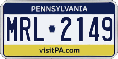 PA license plate MRL2149
