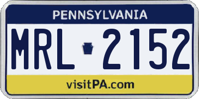PA license plate MRL2152