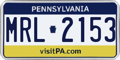 PA license plate MRL2153