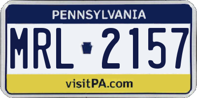 PA license plate MRL2157