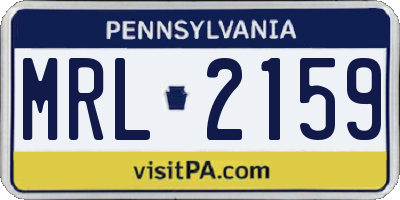 PA license plate MRL2159