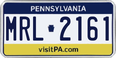 PA license plate MRL2161