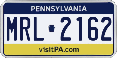 PA license plate MRL2162