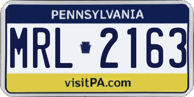 PA license plate MRL2163