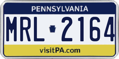PA license plate MRL2164