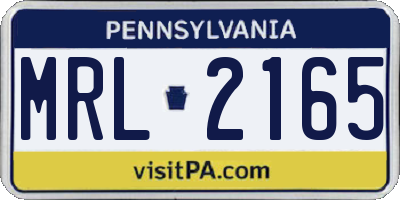 PA license plate MRL2165