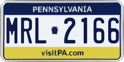 PA license plate MRL2166