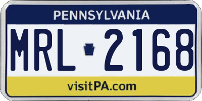 PA license plate MRL2168