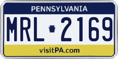 PA license plate MRL2169