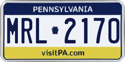 PA license plate MRL2170