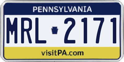 PA license plate MRL2171