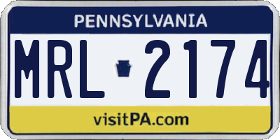 PA license plate MRL2174