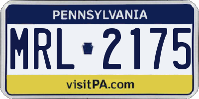 PA license plate MRL2175