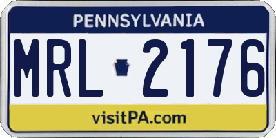 PA license plate MRL2176