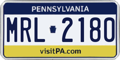 PA license plate MRL2180