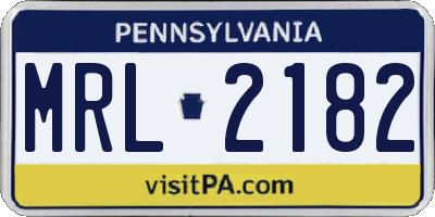 PA license plate MRL2182