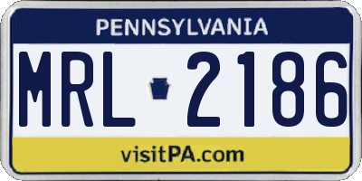 PA license plate MRL2186