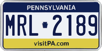PA license plate MRL2189