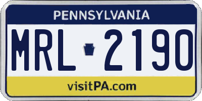 PA license plate MRL2190