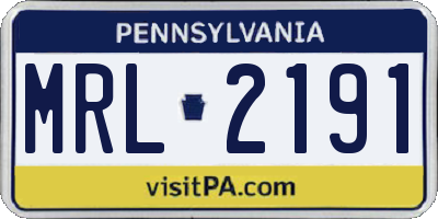 PA license plate MRL2191