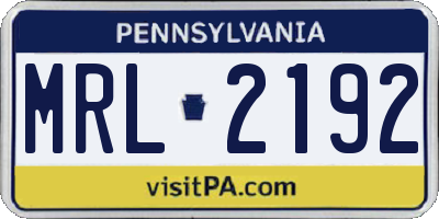 PA license plate MRL2192