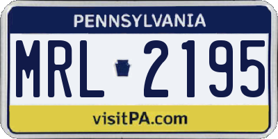 PA license plate MRL2195